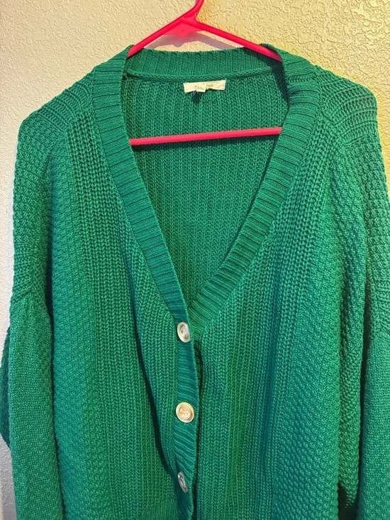 Maurices Emerald Green V-Neck Button Cardigan Sweater - Picture 3 of 3